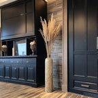 Vaso da Terra L Decorativo 75cm Motivo Foglie - Design Botanico Beige Crema per Pampas Grass - Arredo Soggiorno Ingresso