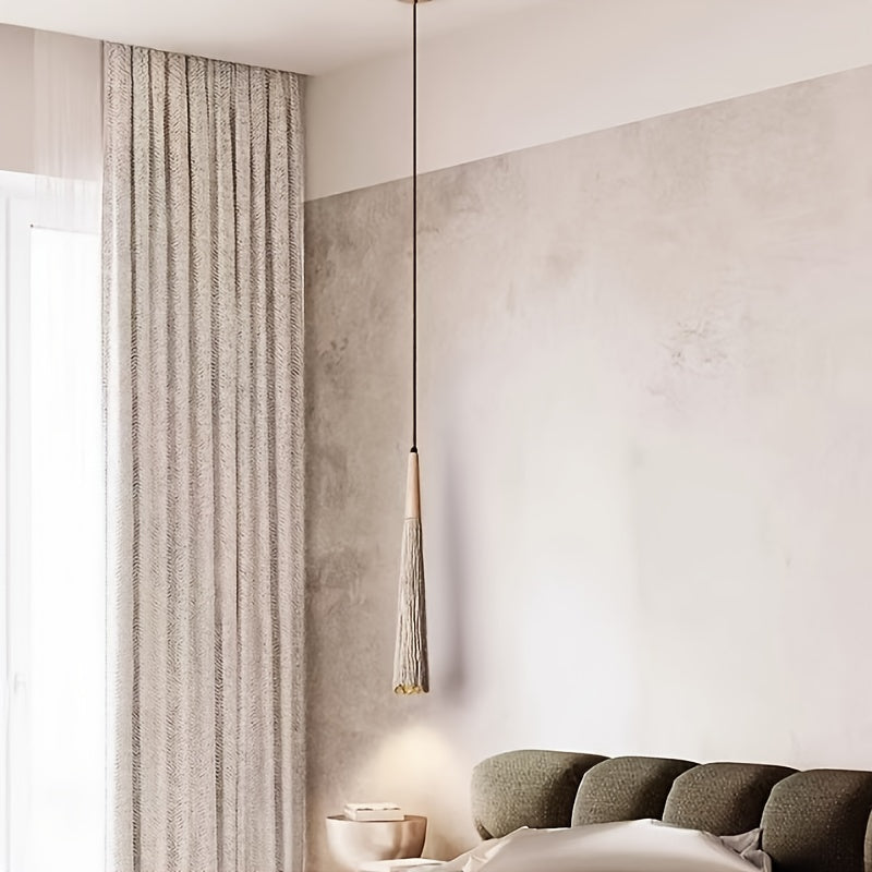 Plafoniera Wabi-Sabi Legno Chiaro Cemento Effetto Pietra E27
