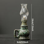 Lampada ad Olio Ceramica LILIUM - Design Vintage con Stoppino Regolabile per Casa e Giardino