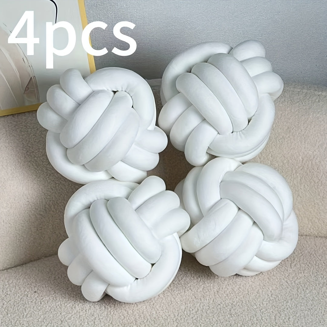 Cuscino Decorativo a Nodo in Velluto - Set 2/3/4 Pezzi - Design Geometrico Minimalista 22x22cm