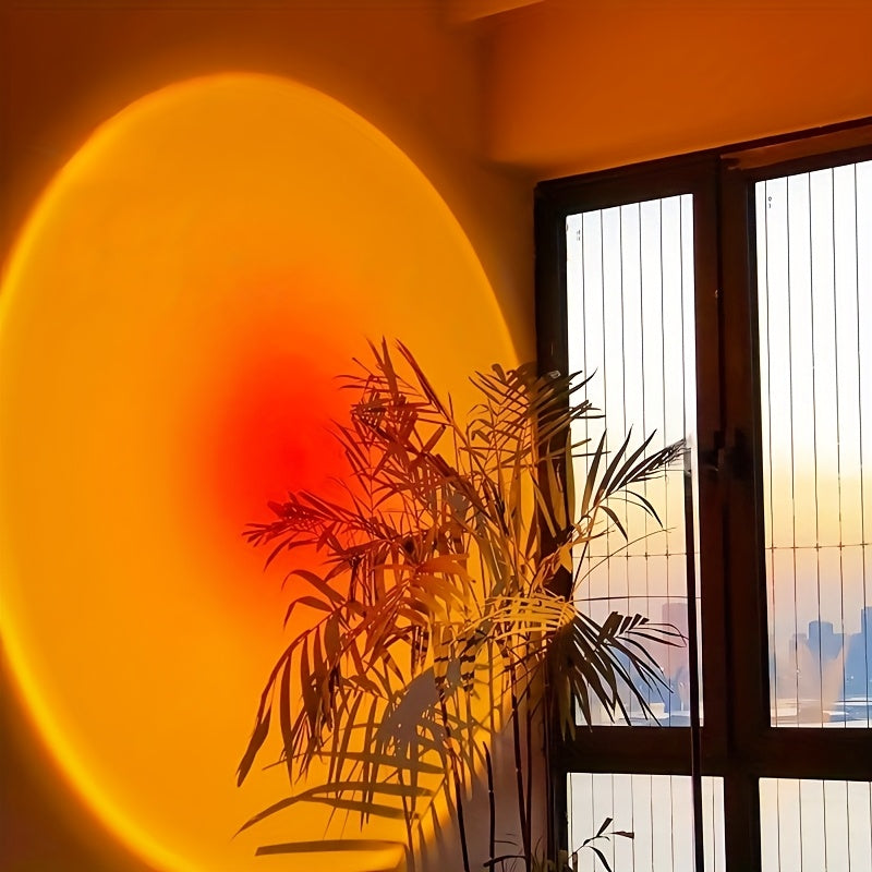 Lampada Proiettore Tramonto LED RGB 16 Colori con Telecomando USB