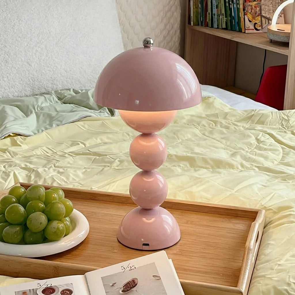 FIORA sculptural LED table lamp with domed shade and spherical details — alternate product view 3
