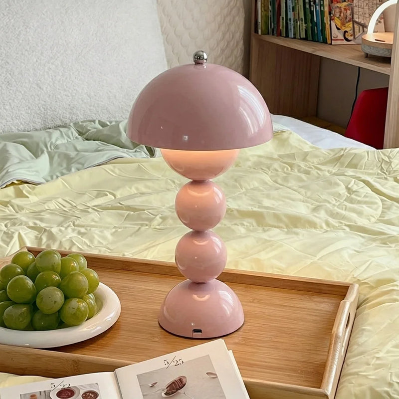 FIORA sculptural LED table lamp with domed shade and spherical details — alternate product view 3