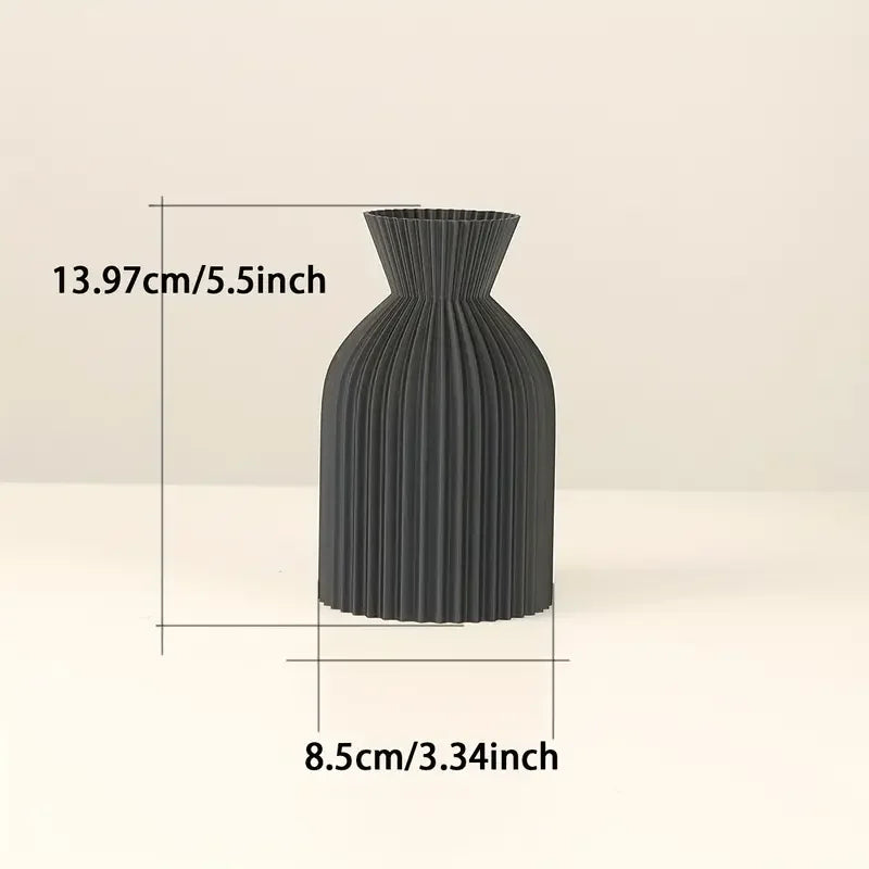 Fluted Decorative Vase Matte Finish Modern Minimalist Design