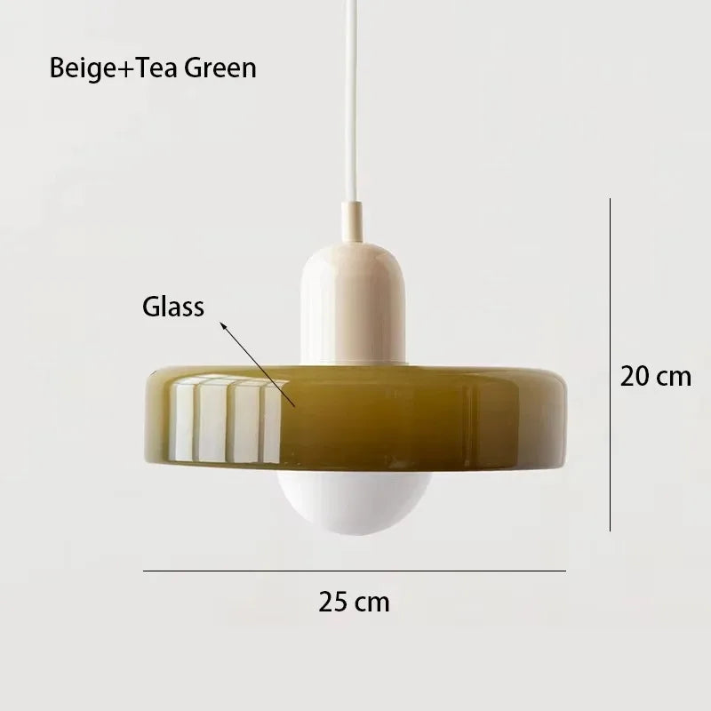 DUET two-tone glass pendant light with a contrasting coloured glass design — alternate product view 34
