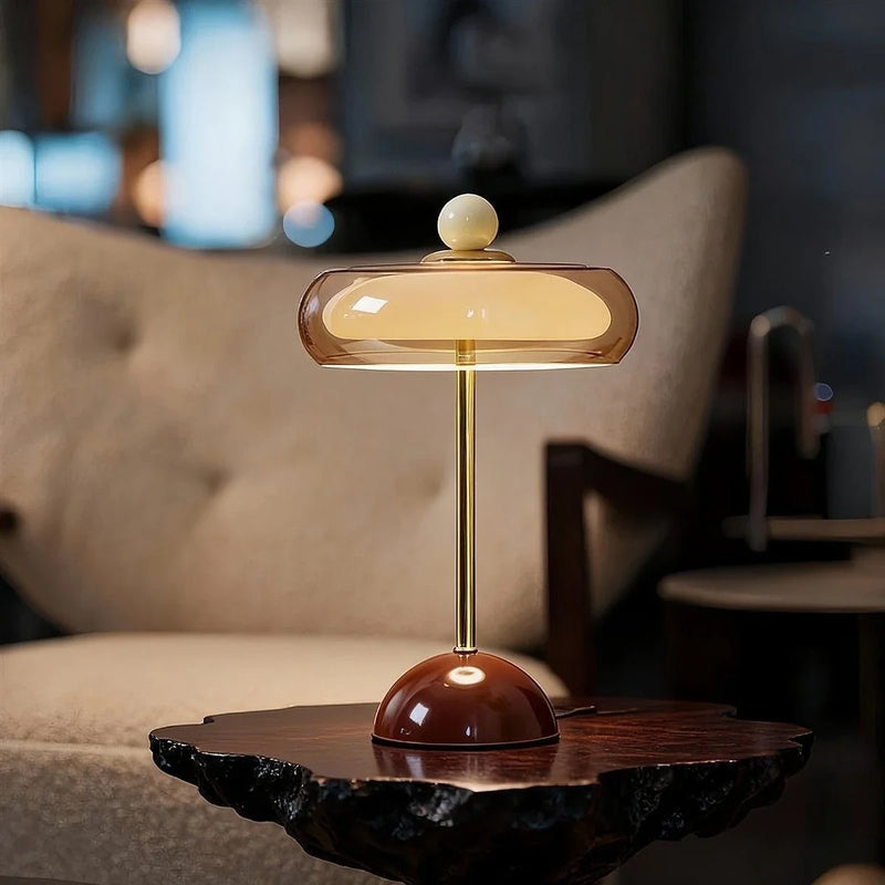 VETRA glass and metal touch-operated table lamp — alternate product view 6