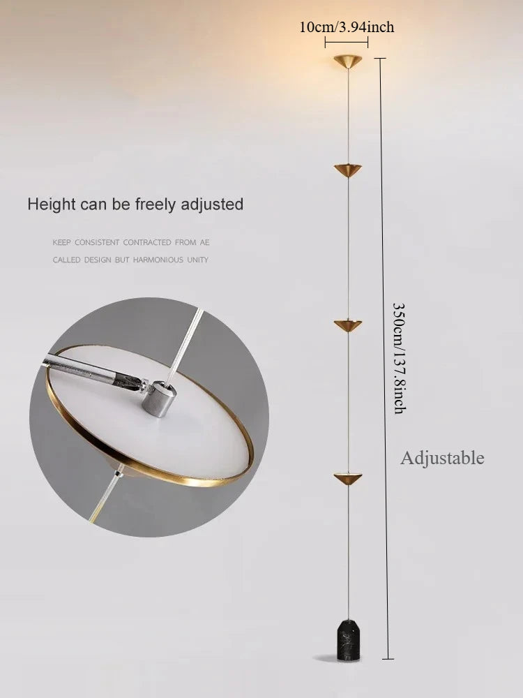 Lampada da terra LED con coni in metallo