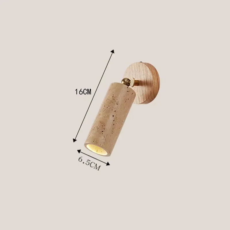 Rotatable Travertine Wall Lamp 180° LED Wabi-Sabi Design