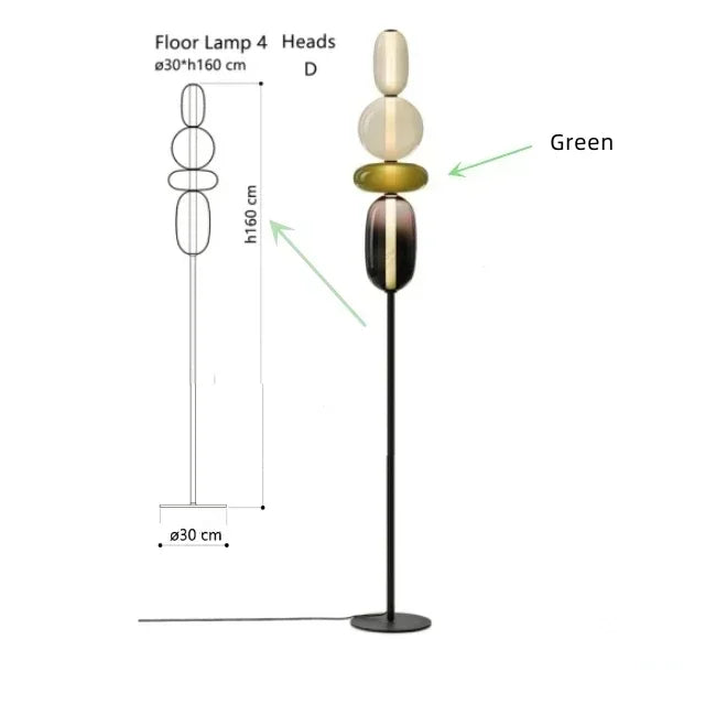 TOTEMA Colored Glass Table and Floor Lamp — additional product view 27