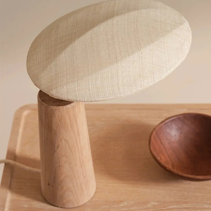 NAGI Wooden Table Lamp with Oval Fabric Shade — additional product view 7