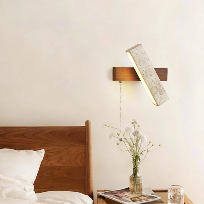 Natural Travertine LED Wall Lamp - Japanese Wabi-Sabi Design