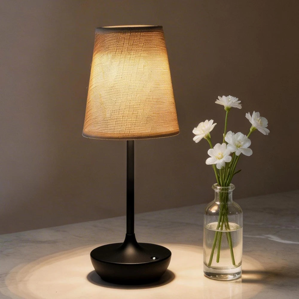 TESSA rechargeable table lamp with a fabric shade — alternate product view 7