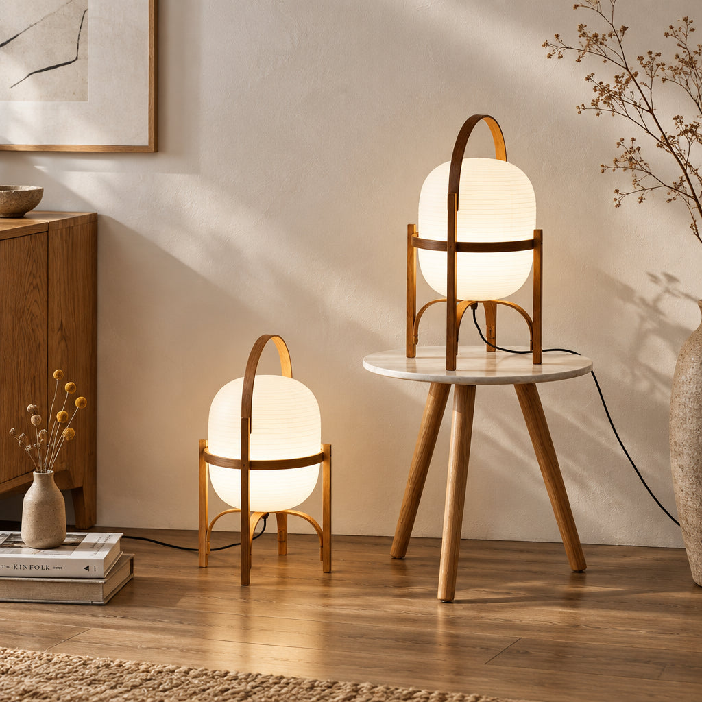 ELVA Wood and Frosted Glass Floor Lamp — additional product view 3