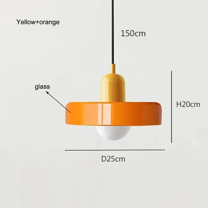DUET two-tone glass pendant light with a contrasting coloured glass design — alternate product view 37