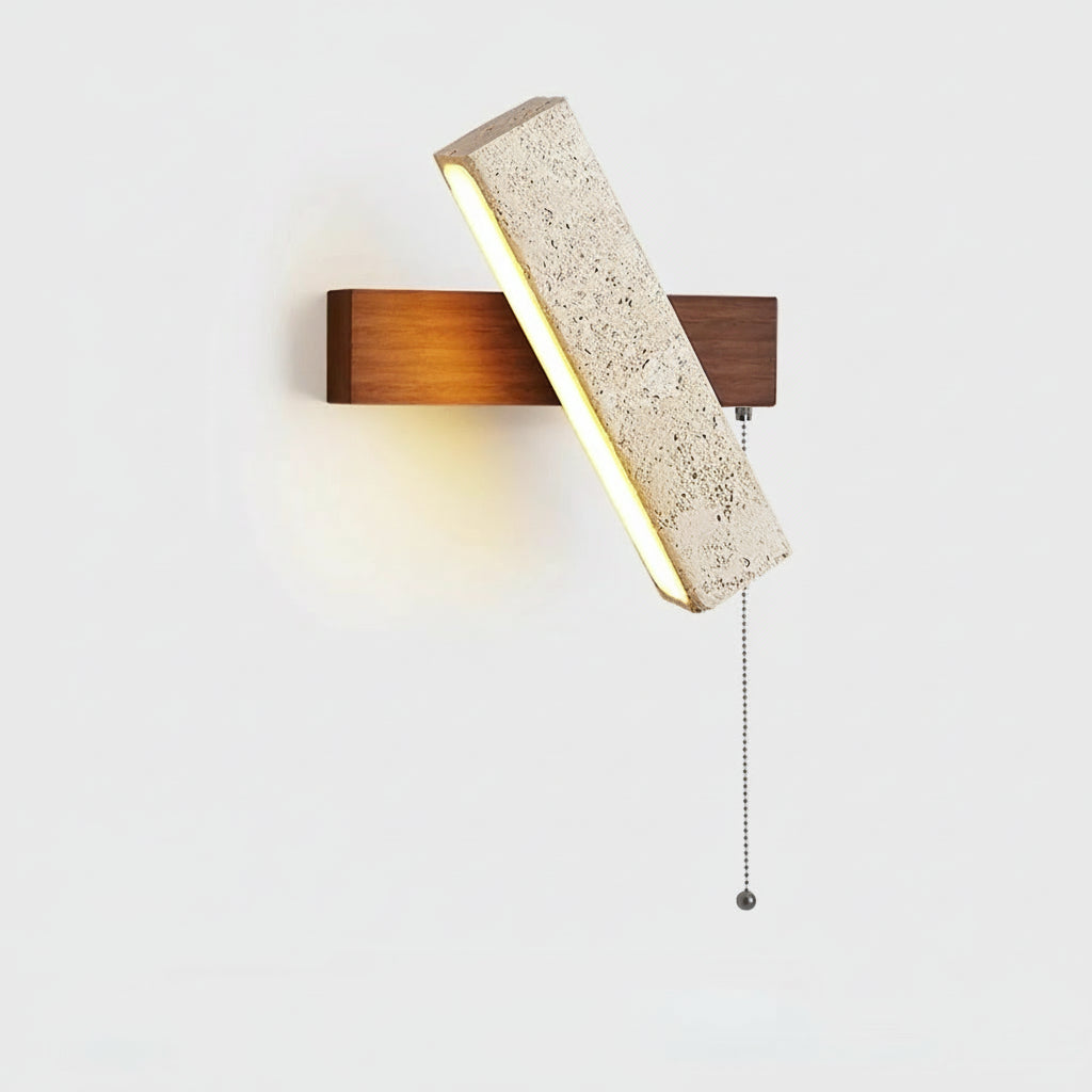 Lampada Parete Travertino Naturale LED - Design Giapponese Wabi-Sabi