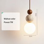 SOLEN Travertine and Wood Pendant Light — additional product view 6