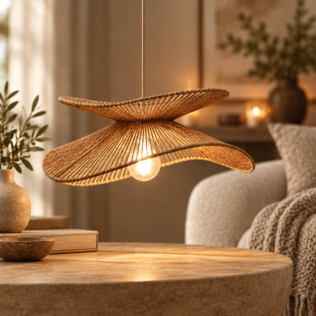 NOMA Woven Rattan Flower Lampshade — additional product view 4