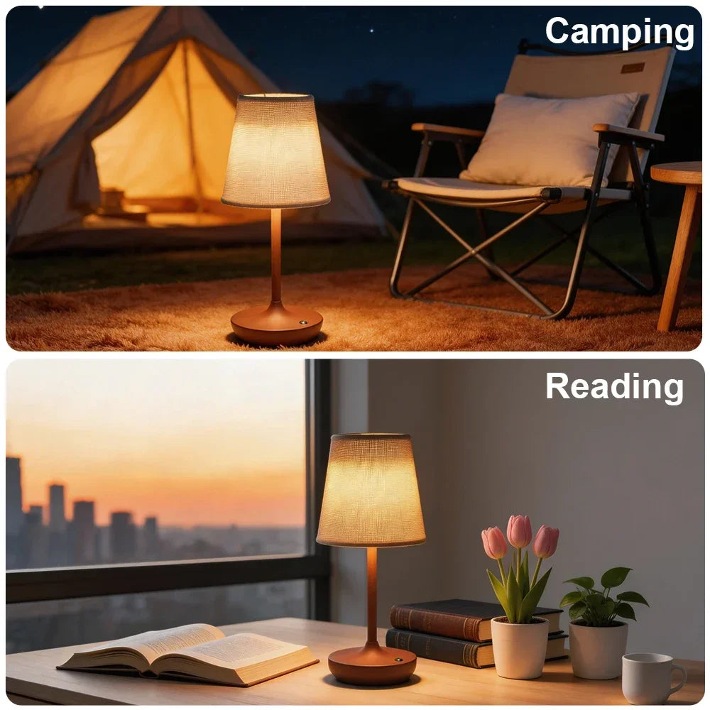 TESSA rechargeable table lamp with a fabric shade — alternate product view 5