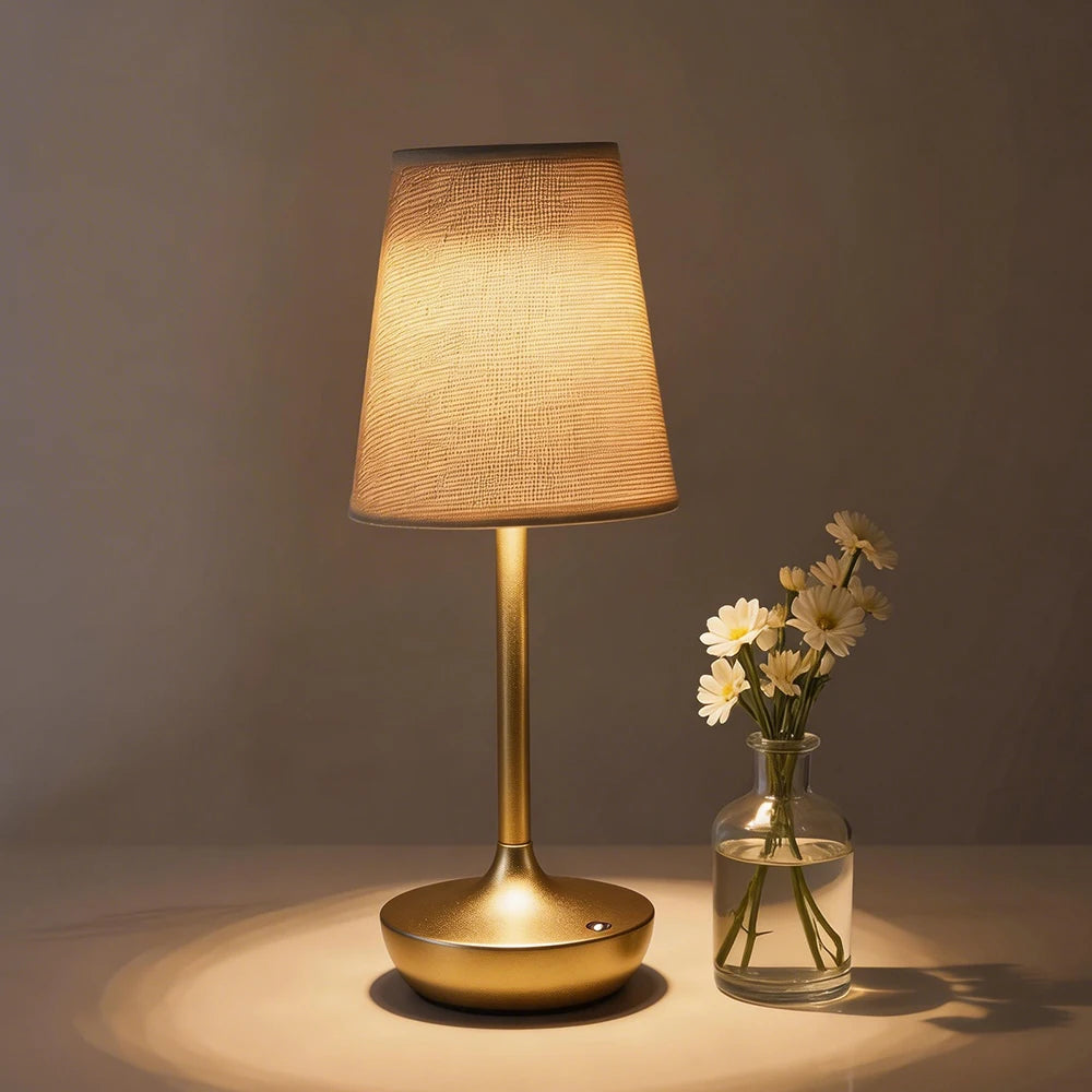 TESSA rechargeable table lamp with a fabric shade — alternate product view 8