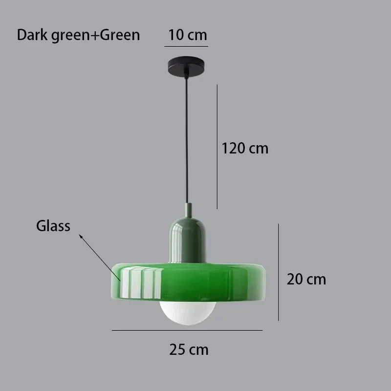 DUET two-tone glass pendant light with a contrasting coloured glass design — alternate product view 32