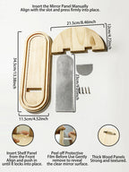 Mensola da Parete in Legno con Specchio Integrato Design Arco Boho