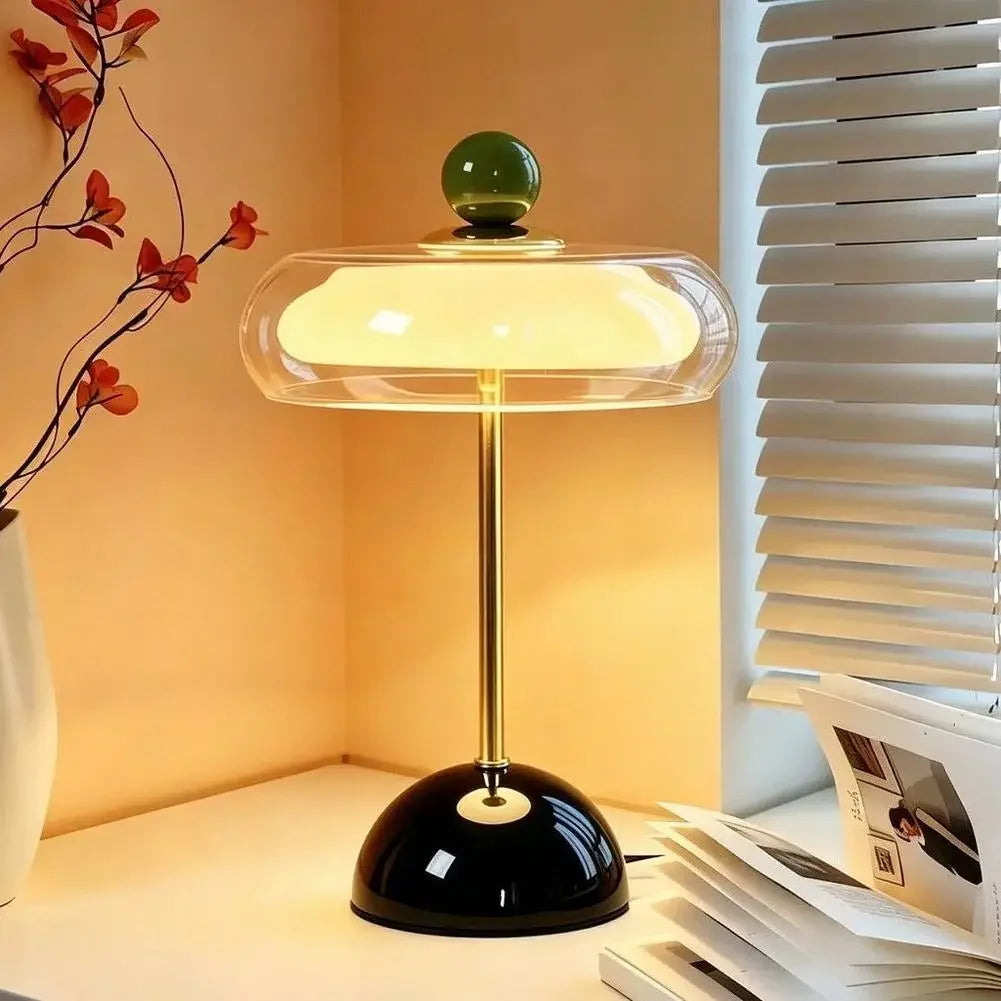 VETRA glass and metal touch-operated table lamp — alternate product view 2
