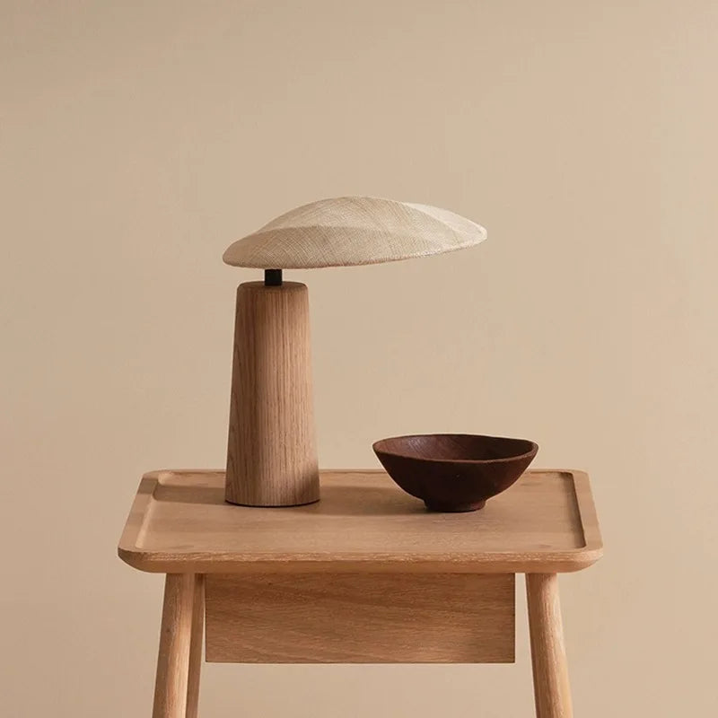 NAGI Wooden Table Lamp with Oval Fabric Shade — additional product view 6