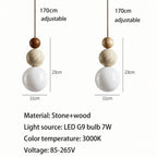 SOLEN Travertine and Wood Pendant Light — additional product view 9