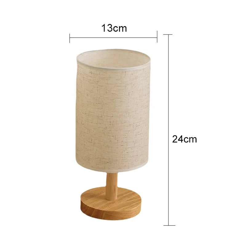 SENNA wood and fabric USB bedside table lamp — alternate product view 8