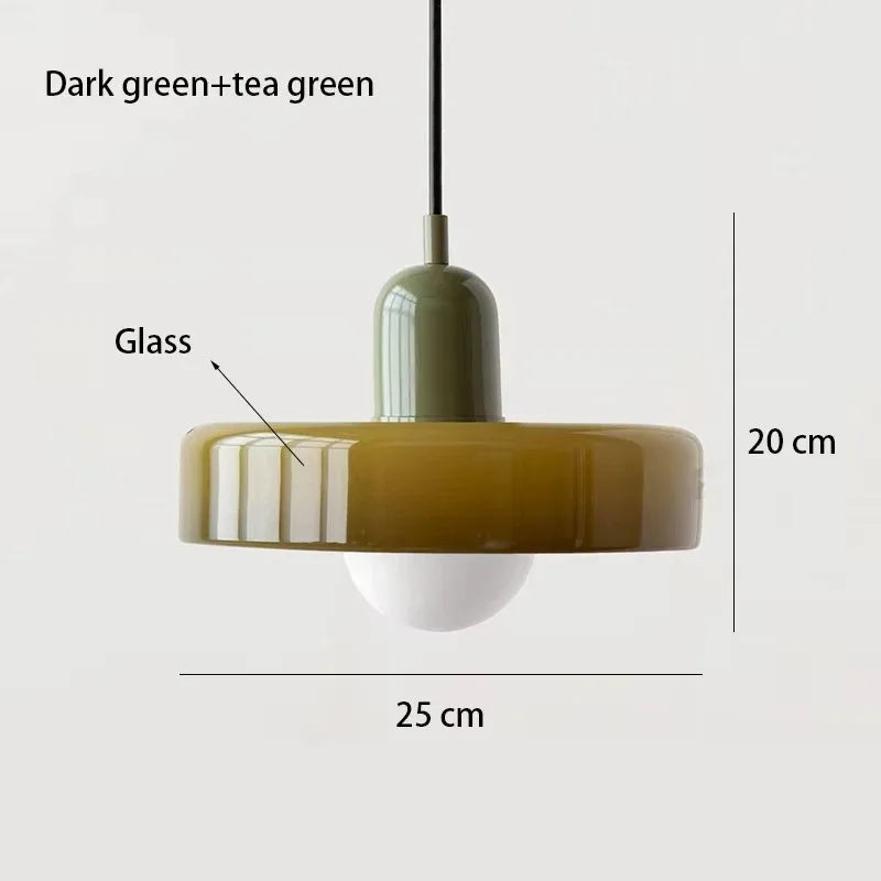 DUET two-tone glass pendant light with a contrasting coloured glass design — alternate product view 31