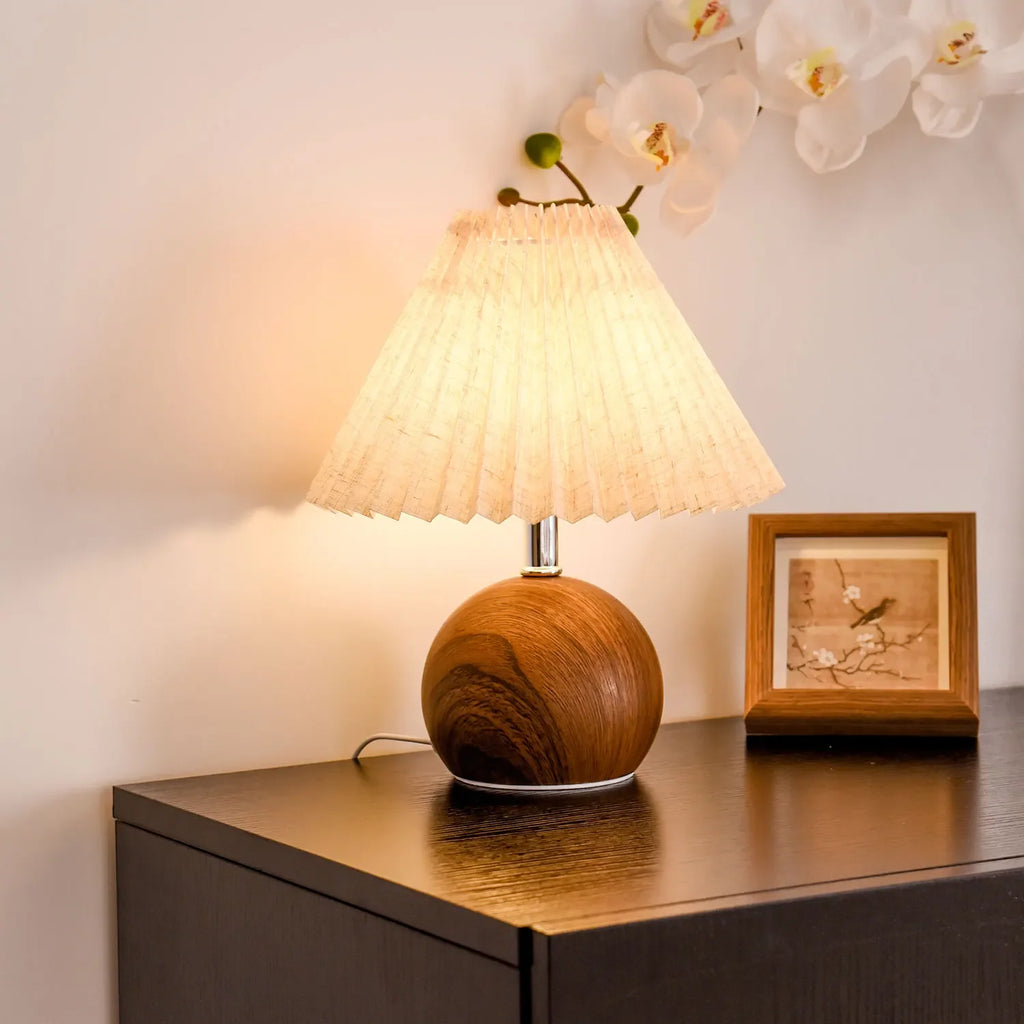 PLISSA decorative table lamp with a pleated fabric lampshade