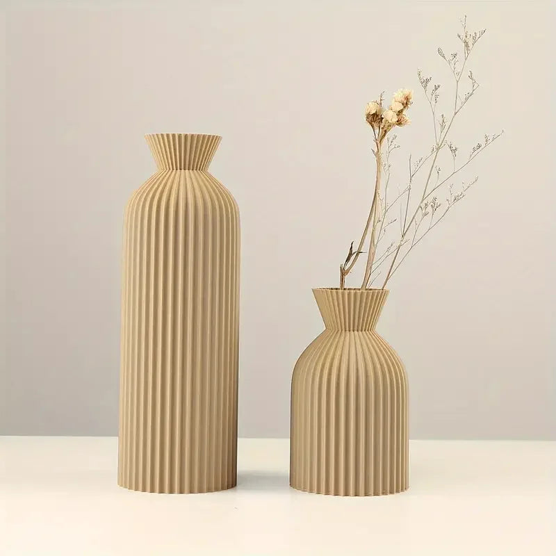 Fluted Decorative Vase Matte Finish Modern Minimalist Design