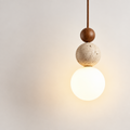 SOLEN Travertine and Wood Pendant Light — additional product view 2