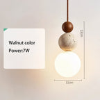 SOLEN Travertine and Wood Pendant Light — additional product view 8