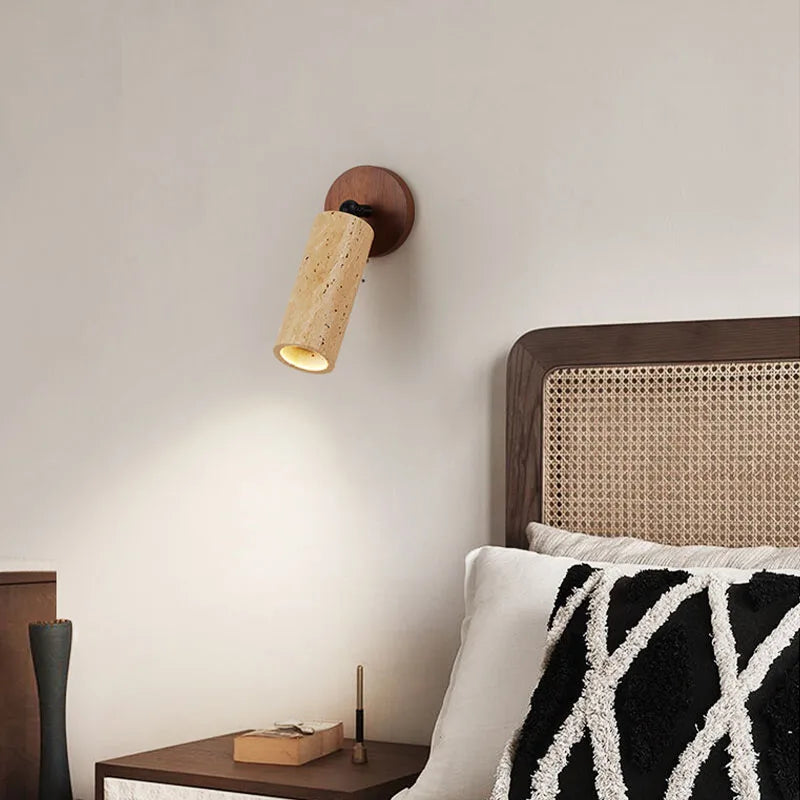 Rotatable Travertine Wall Lamp 180° LED Wabi-Sabi Design