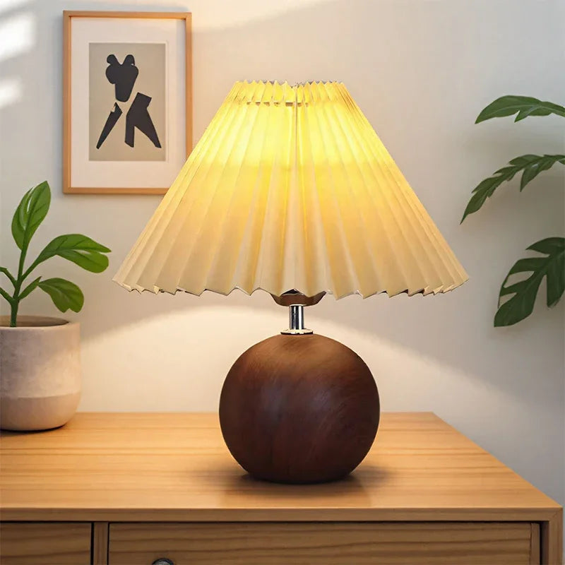 PLISSA decorative table lamp with a pleated fabric lampshade — alternate product view 4