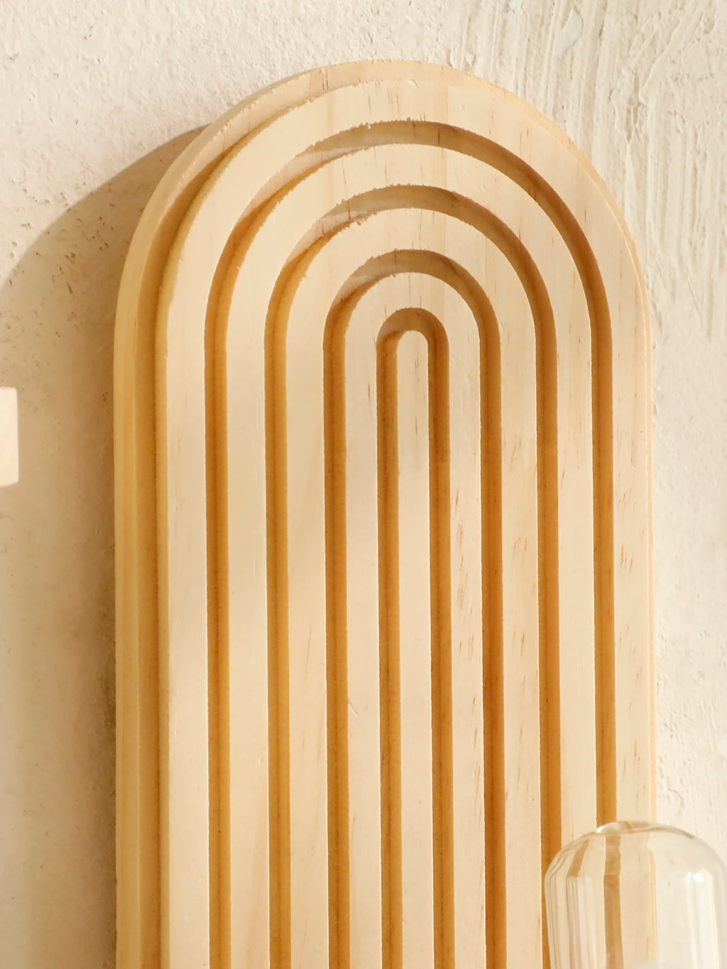 Mensola da Parete in Legno Naturale Design Geometrico Boho