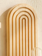 Mensola da Parete in Legno Naturale Design Geometrico Boho