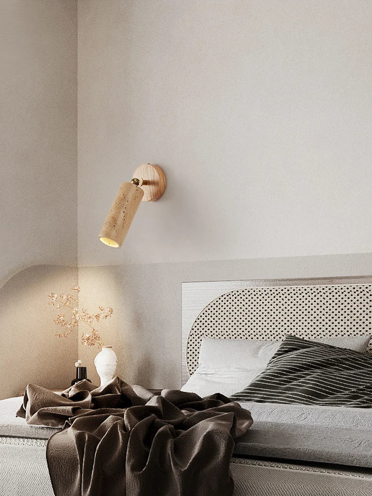 Lampada da Parete Travertino Orientabile 180° LED Design Wabi-Sabi