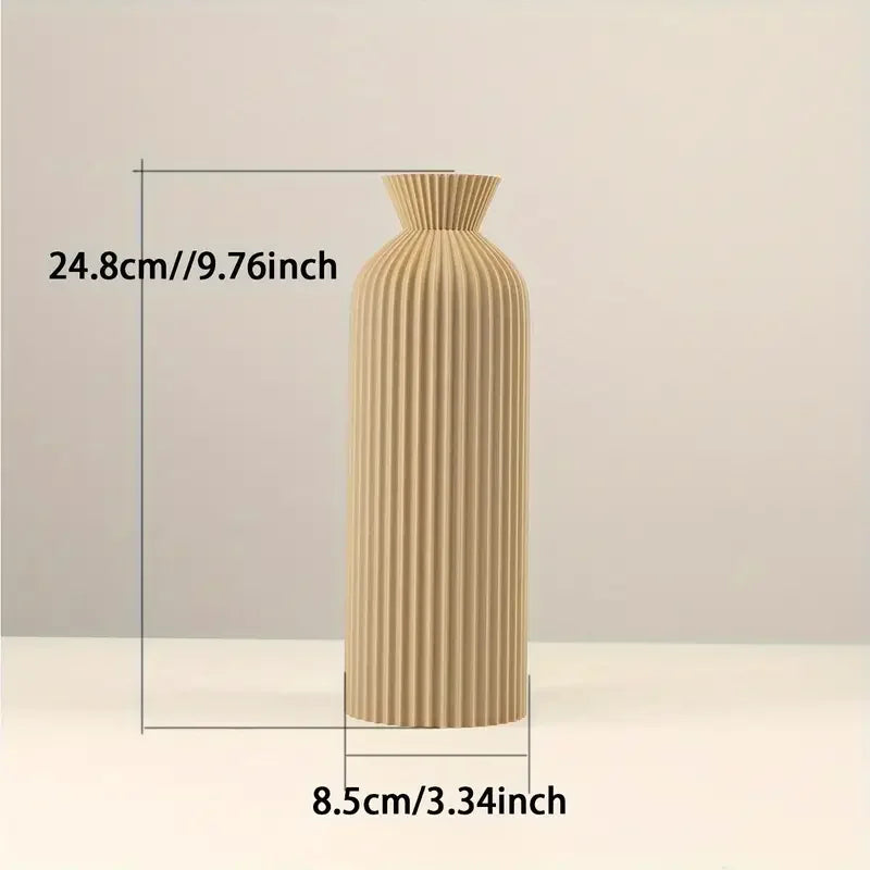Fluted Decorative Vase Matte Finish Modern Minimalist Design
