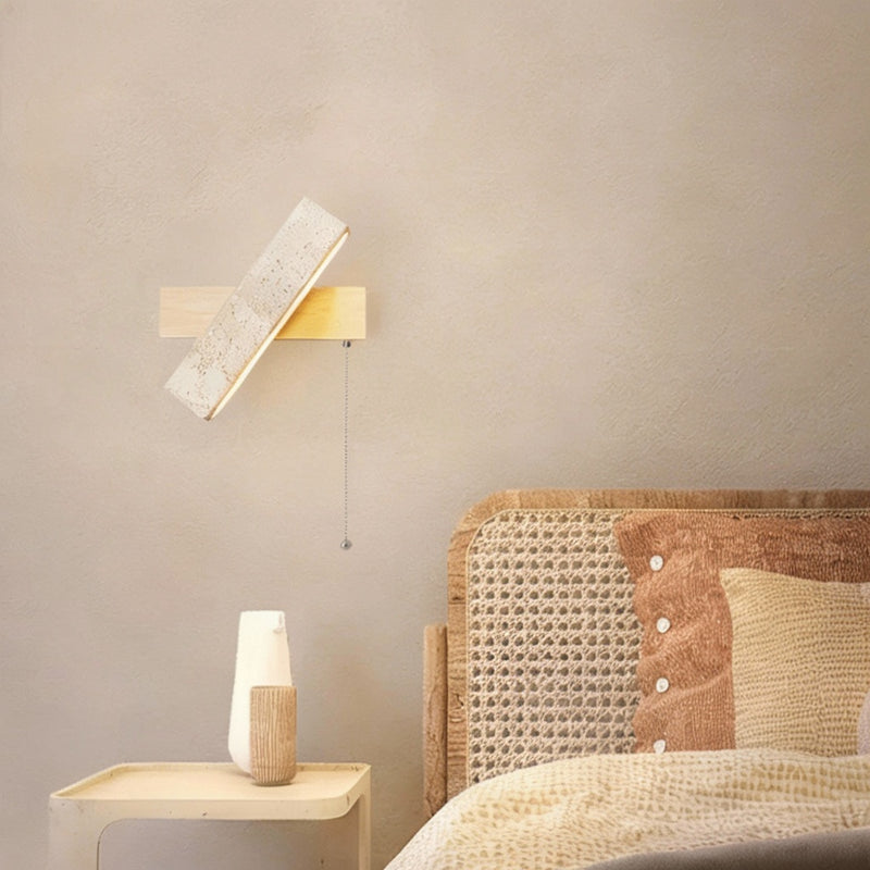Natural Travertine LED Wall Lamp - Japanese Wabi-Sabi Design