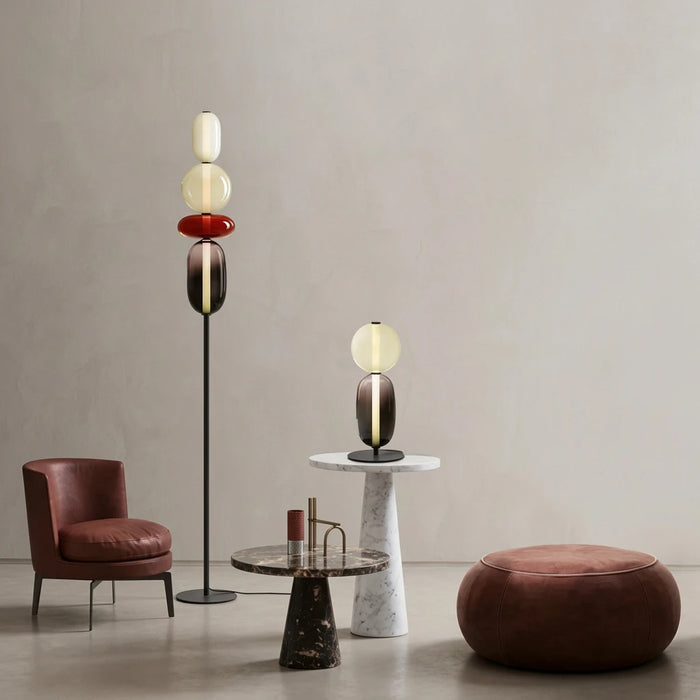 TOTEMA Colored Glass Table and Floor Lamp