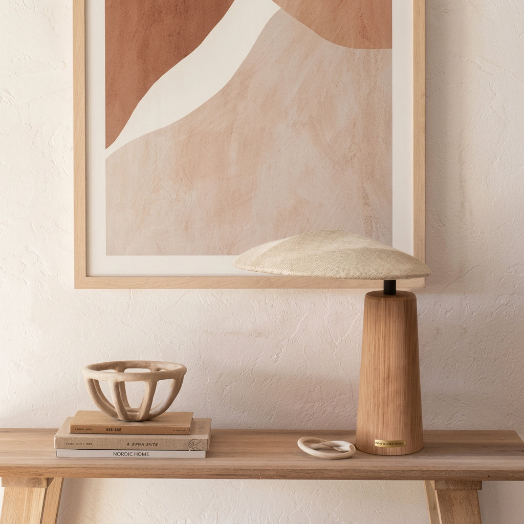 NAGI Wooden Table Lamp with Oval Fabric Shade — additional product view 5