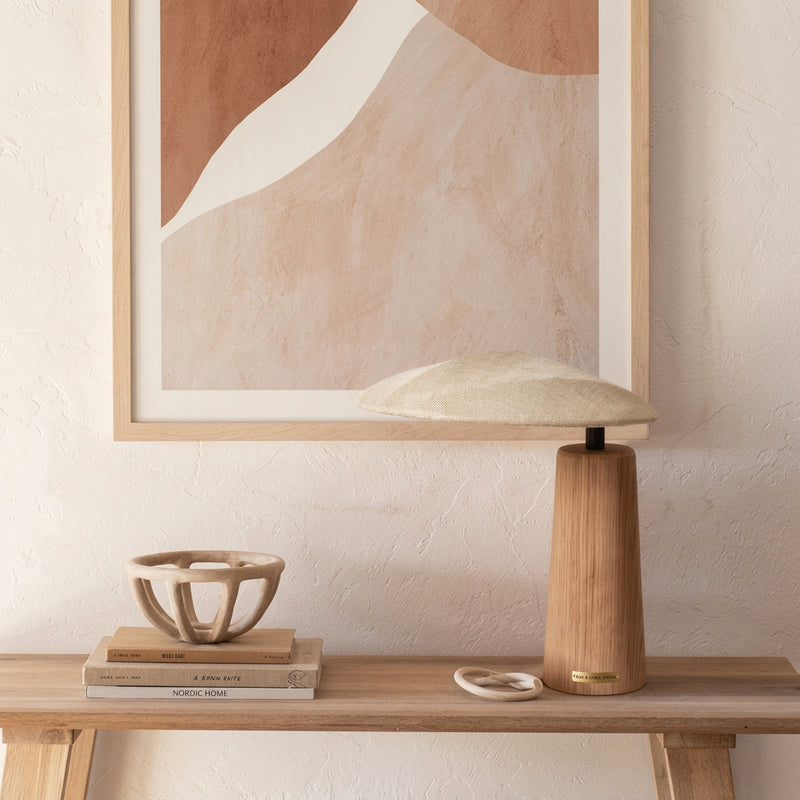 NAGI Wooden Table Lamp with Oval Fabric Shade — additional product view 5