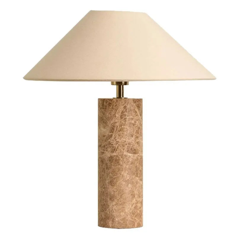 ISORA textured stone-look table lamp with a fabric shade — alternate product view 5