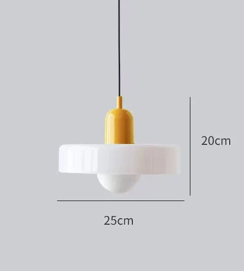 DUET two-tone glass pendant light with a contrasting coloured glass design — alternate product view 38