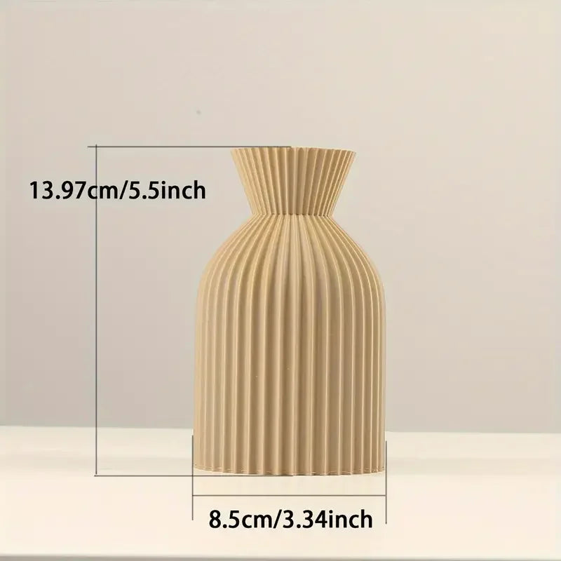 Fluted Decorative Vase Matte Finish Modern Minimalist Design