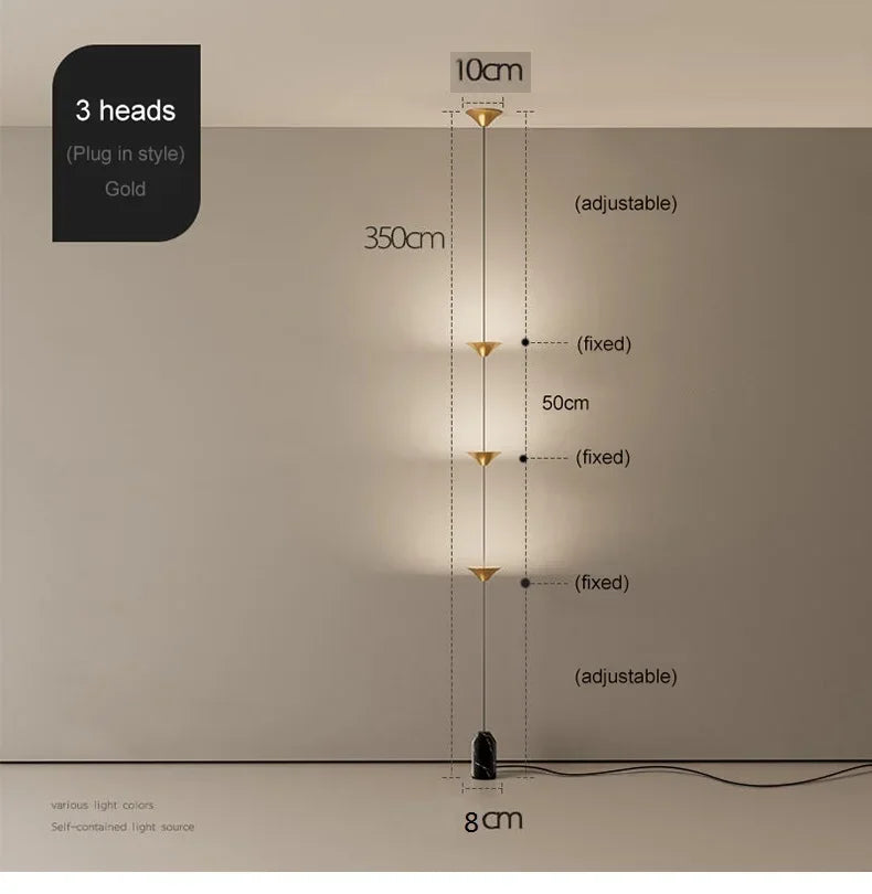 Lampada da terra LED con coni in metallo