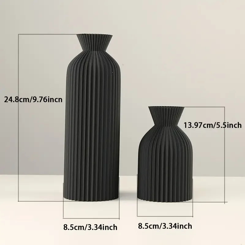 Fluted Decorative Vase Matte Finish Modern Minimalist Design