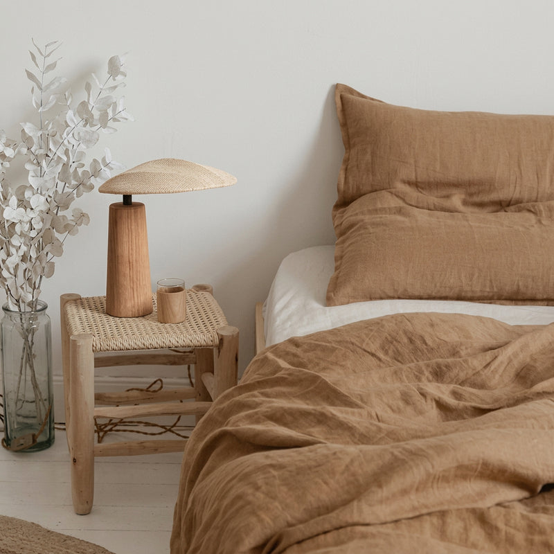 NAGI Wooden Table Lamp with Oval Fabric Shade — additional product view 3